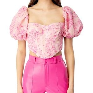 Bardot corset top pink floral *never worn with tags* size XS US2